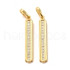 Brass Micro Pave Clear Cubic Zirconia Pendants X-ZIRC-P086-18G-3