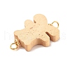 Spray Painted Wood Connector Charms PALLOY-JF01427-14-4