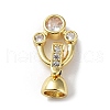 Rack Plating Brass Pave Clear Cubic Zirconia Fold Over Clasps KK-Q797-01-2