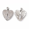 Brass Micro Pave Cubic Zirconia Pendants KK-E068-VC039-1