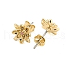 Brass Micro Pave Cubic Zirconia Ear Studs EJEW-P283-01G-07-2