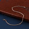 Brass Rope Chain Bracelets for Women BJEW-G735-08RG-2