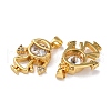 Brass Micro Pave Clear Cubic Zirconia Pendants ZIRC-A021-63G-2
