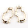 Rack Plating Alloy Kitten Open Back Bezel Pendants PALLOY-S047-02E-FF-1
