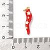 Brass Micro Pave Cubic Zirconia & Enamel Pendants KK-Q098-35G-A-3