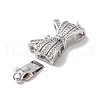 Brass Micro Pave Clear Cubic Zirconia Box Clasps KK-G427-09P-3