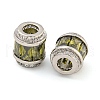 Rack Plating Brass Micro Pave Cubic Zirconia European Beads KK-F089-31P-05-2