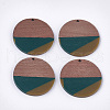 Tri-color Resin & Walnut Wood Pendants RESI-S358-75A-1