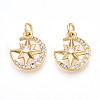 Brass Micro Pave Cubic Zirconia Pendants KK-T070-58G-1