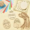 5 Sets 5 Styles DIY Easter Egg Shape Wood Pendant Decorations DIY-CJ0002-18-5