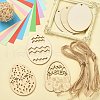 5 Sets 5 Styles DIY Easter Egg Shape Wood Pendant Decorations DIY-CJ0002-18-5