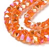 Electroplate Glass Beads Strands GLAA-Q105-02O-3