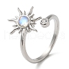 Rotatable Cat Eye Open Ring with Cubic Zirconia RJEW-Q776-01G-03-1