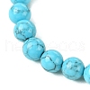 Synthetic Turquoise & Natural Zebra Jasper Stretch Bracelets BJEW-JB11474-02-4