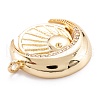 Brass Micro Pave Clear Cubic Zirconia Beads Pendant Long-Lasting Plated ZIRC-M114-04G-3
