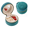 Portable Travel Round Velvet Jewelry Set Storage Zipper Boxes CON-TAC0001-11A-3