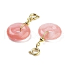 Cherry Quartz Glass Donut Pendant Decorations G-P537-04G-02-2