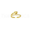 Simple Style Brass Micro Pave Clear Cubic Zirconia Cuff Rings FS-WGDCF78-01-1