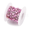 304 Stainless Steel & Dyed Shell Handmade Round Beads Chain CHS-H028-04A-01-3