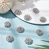 10Pcs 1-Hole Alloy Rhinestone Shank Buttons BUTT-FG0001-28B-4
