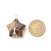 Natural Tiger Eye Pendants PALLOY-JF01635-03-4