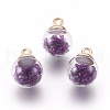 Transparent Glass Bottle Pendants GLAA-L018-09-1