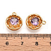 Brass Micro Pave Cubic Zirconia Charms KK-N262-114C-G-3