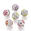 Round Brass Rhinestone Beads KK-Q080-01B-S-1
