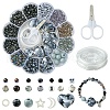 DIY Beaded Stretch Bracelet with Alloy Moon Charms Making Kits DIY-YW0008-87-1
