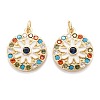 Real 18K Gold Plated Brass Micro Pave Cubic Zirconia Pendants ZIRC-M114-51G-01-1