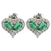 Cubic Zirconia Heart Stud Earrings EJEW-I304-17P-03-1