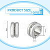DICOSMETIC 201 Stainless Steel Grooved European Beads STAS-DC0015-64-2