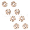 SUPERFINDINGS 8Pcs 1-Hole Alloy Rhinestone Shank Buttons FIND-FH0008-86KCG-1