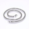 Non-Tarnish 304 Stainless Steel Mesh Chain Necklaces NJEW-F227-10P-04-1