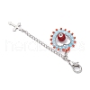 Handmade Evil Eye Lampwork & Glass Seed Beaded Heart Pendant Decorations HJEW-MZ00211-03-4