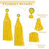 FIBLOOM 4 Pairs 4 Colors Polyester Tassels Earrings with Seed Beaded EJEW-FI0002-96-3