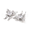 Brass Micro Pave Clear Cubic Zirconia Pendants KK-E068-VC405-3