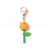 Mother's Day Carnation Glass Seed Beads & Acrylic Dendant ecorations HJEW-MZ00228-02-2