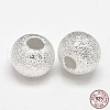 Round 925 Sterling Silver Textured Beads STER-F012-23G-2