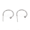 304 Stainless Steel C-shaped Hoop Circle Ball Stud Earrings STAS-K204-04P-1