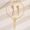 Vintage Style Stainless Steel Triangle Tassel Earrings & Necklaces Sets for Women Party SQ0864-5