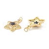 Rack Plating Brass Micro Pave Clear & Midnight Blue Cubic Zirconia Pendants KK-D073-11G-2