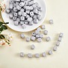 20Pcs Grey Cube Letter Silicone Beads 12x12x12mm Square Dice Alphabet Beads with 2mm Hole Spacer Loose Letter Beads for Bracelet Necklace Jewelry Making JX436I-1