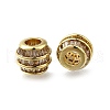Brass Micro Pave Clear Cubic Zirconia European Beads ZIRC-I070-050G-1