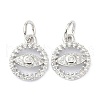 Brass Cubic Zirconia Charms ZIRC-C022-11P-1
