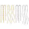 ANATTASOUL 4 Pairs 4 Style Stainless Steel Chain Tassel Ear Threads EJEW-AN0002-91-1
