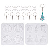  Jewelry Christmas Theme Pendant Silicone Molds DIY-PJ0001-19-1