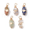 Bullet Shape Gemstone Pendants PALLOY-JF03214-1