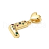 Rack Plating Brass Micro Pave Clear Cubic Zirconia Perdants KK-C067-12G-L-2