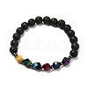 Dyed & Heated Natural Tiger Eye Beads  Stretch Bracelets Set BJEW-JB06651-8